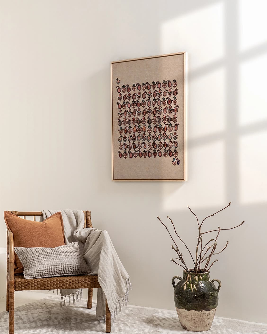 Paisley Park canvas in beige and multicolour, shown in a lifestyle right view as image 4
