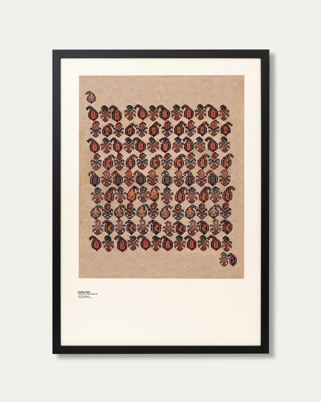 Paisley Park fine art print in beige and multicolour, shown in a lifestyle front view as image 1