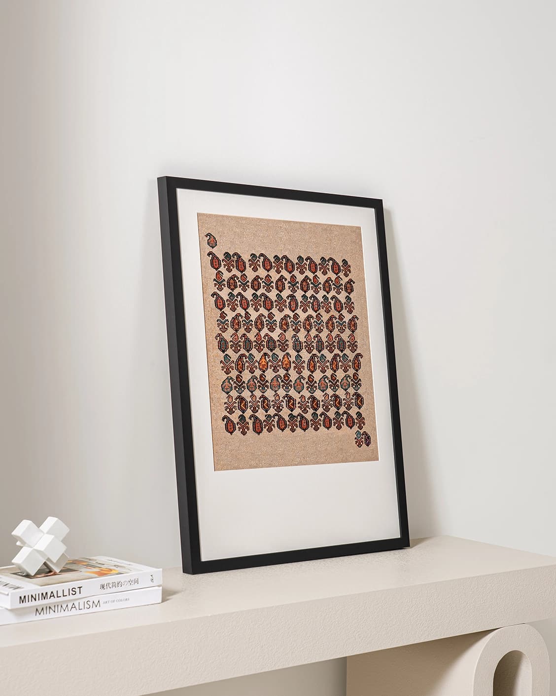 Paisley Park fine art print in beige and multicolour, shown in a lifestyle right view as image 5