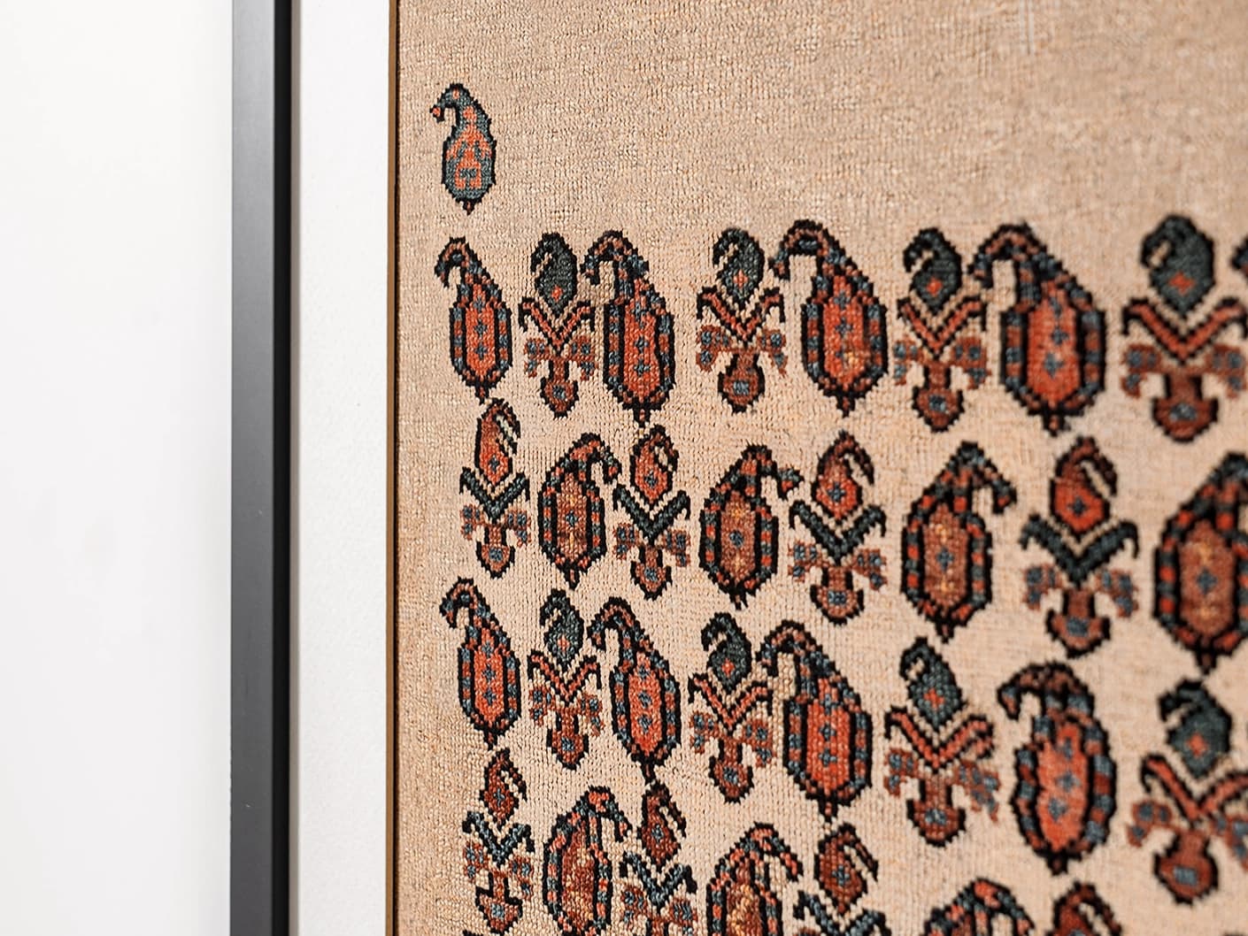 Paisley Park fine art print in beige and multicolour, shown in a lifestyle close-up view as image 2