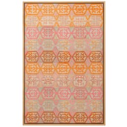 Pastels canvas in pink, beige and orange, shown in a lifestyle front view as image 1
