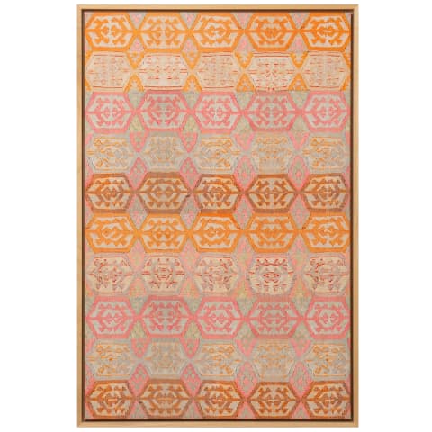 Pastels canvas in pink, beige and orange, shown in a lifestyle front view as image 1