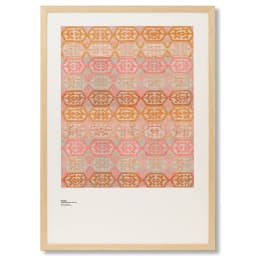 Pastels fine art print in pink, beige and orange, shown in a lifestyle front view as image 1