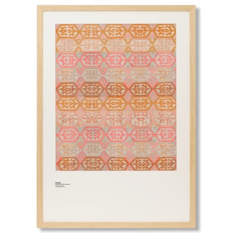 Pastels fine art print in pink, beige and orange, shown in a lifestyle front view as image 1