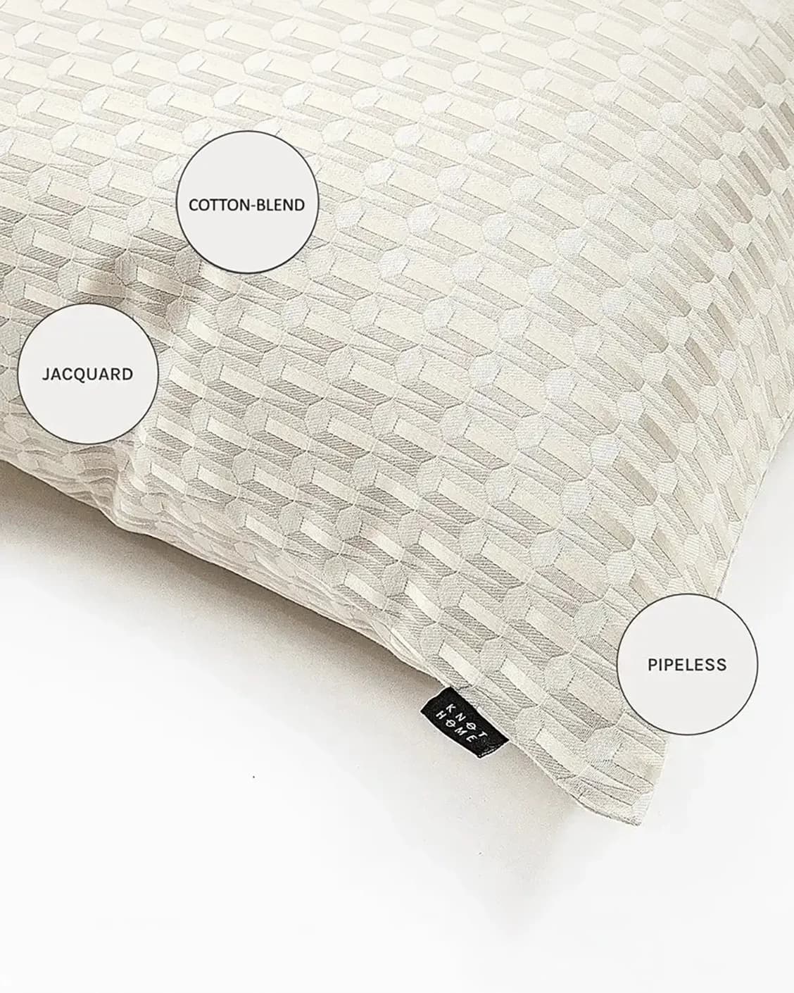 Paul Bianca cushions in white and beige, shown in a product close-up as image 8