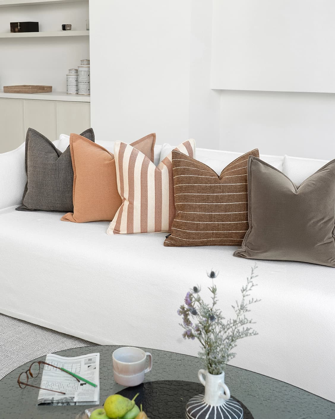 Paulo Bundle bundle cushions, shown in a lifestyle front view