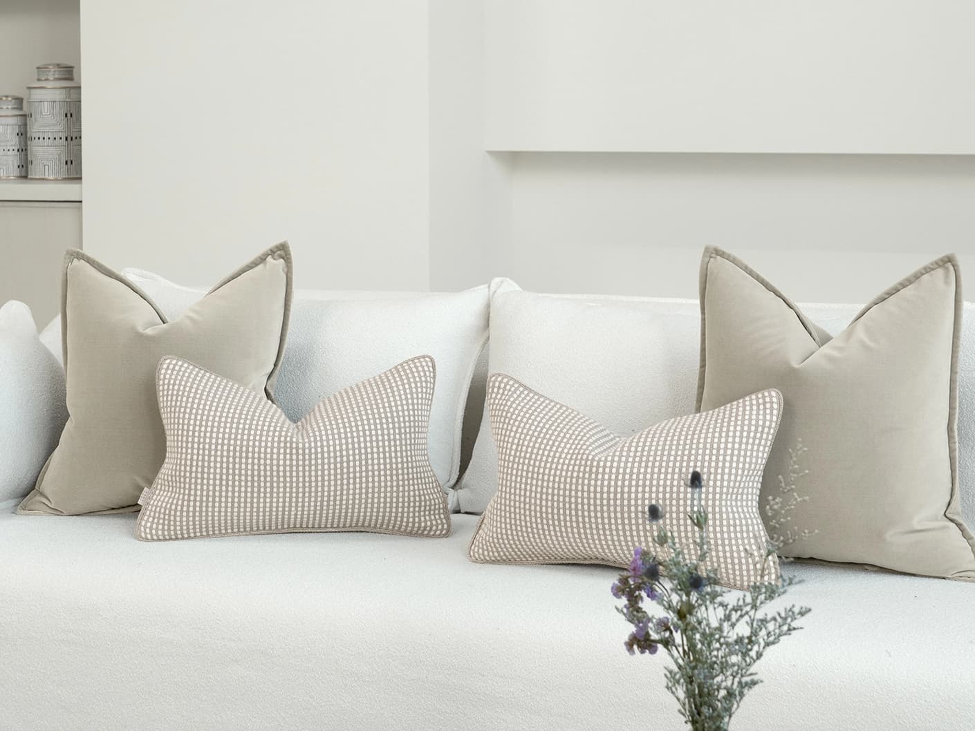 Prestin Bundle bundle cushions, shown in a lifestyle front view