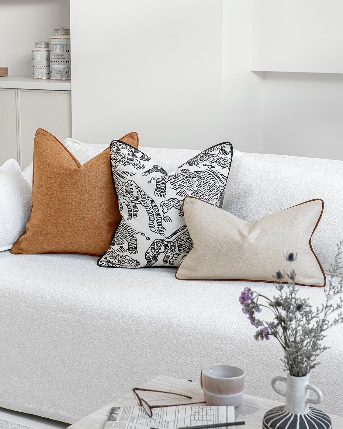 Rachel Bundle cushion, shown in a lifestyle front view as image video image