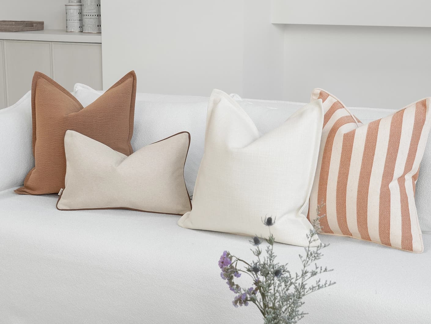 Rakesh Bundle bundle cushions, shown in a lifestyle front view