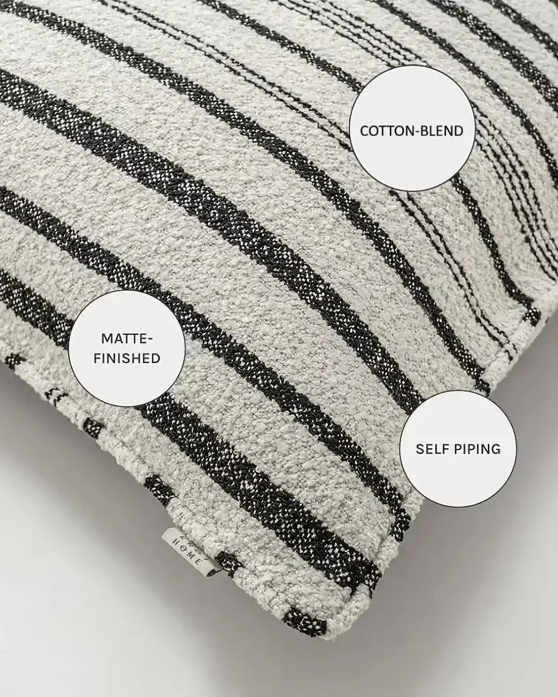 Raya Steele cushions in ivory and charcoal, shown in a product close-up as image 12