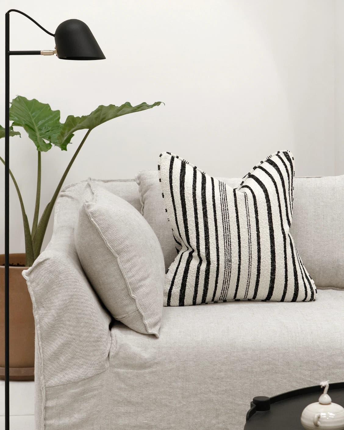 Raya Steele single - indoor in ivory and charcoal, shown in a lifestyle front view as image 3