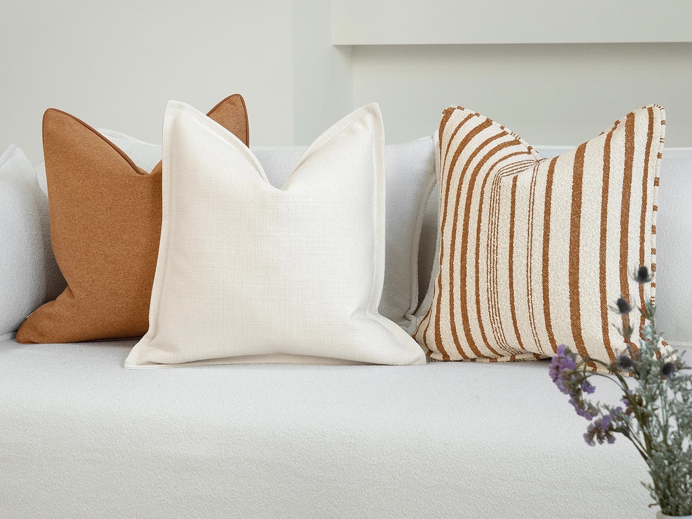 Razan Bundle bundle cushions, shown in a lifestyle front view