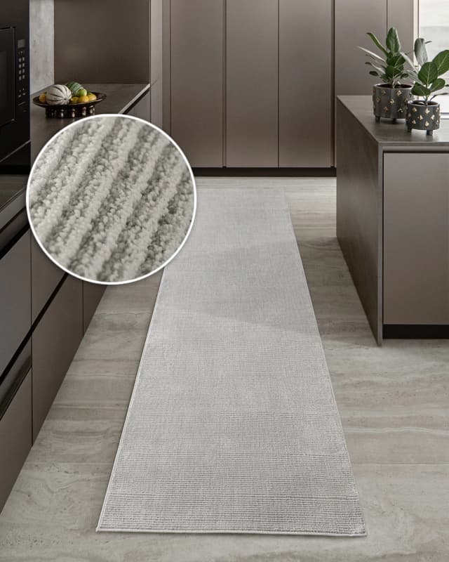 Rik Dune Runners carpet in dune and grey, shown in a lifestyle front view as image 2