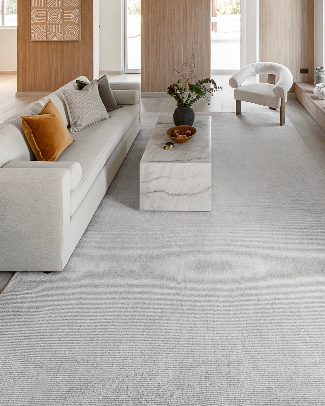 Rik Dune carpet in grey, shown in a lifestyle front view as image 4