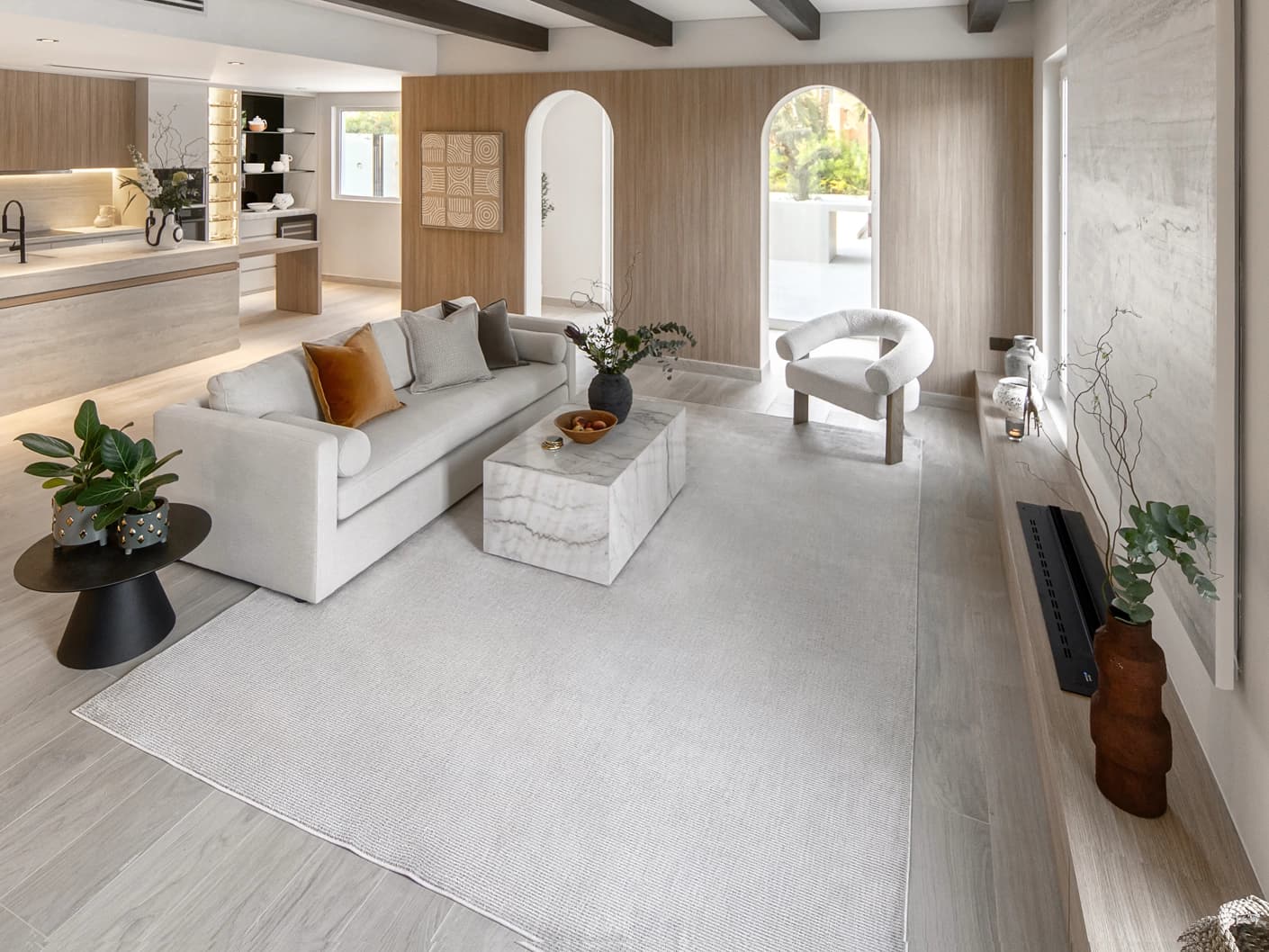 Rik Dune carpet in grey, shown in a lifestyle left view as image 5