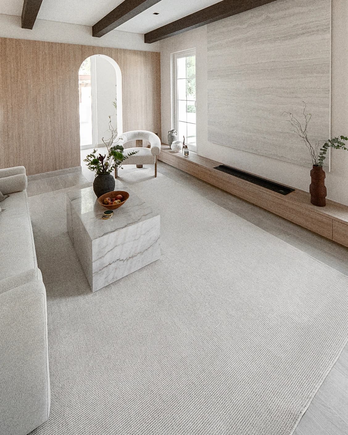 Rik Dune carpet in grey, shown in a lifestyle left view as image 6