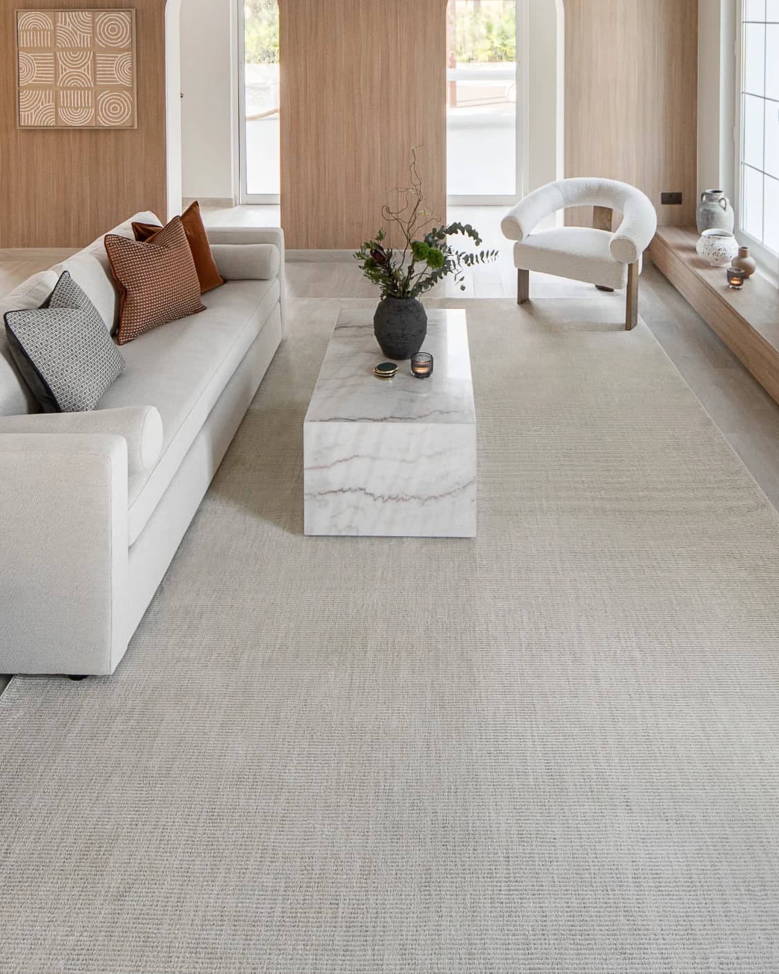Rik Sandy carpet in beige, shown in a lifestyle front view as image 5