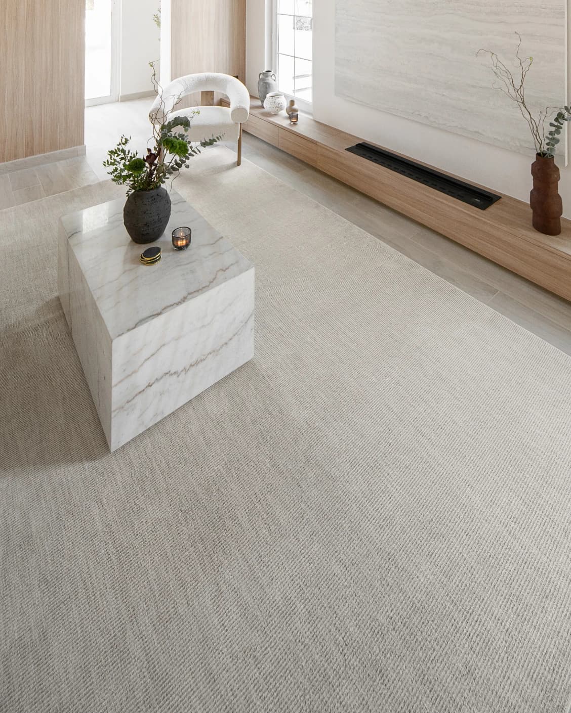 Rik Sandy carpet in beige, shown in a product left view as image 10