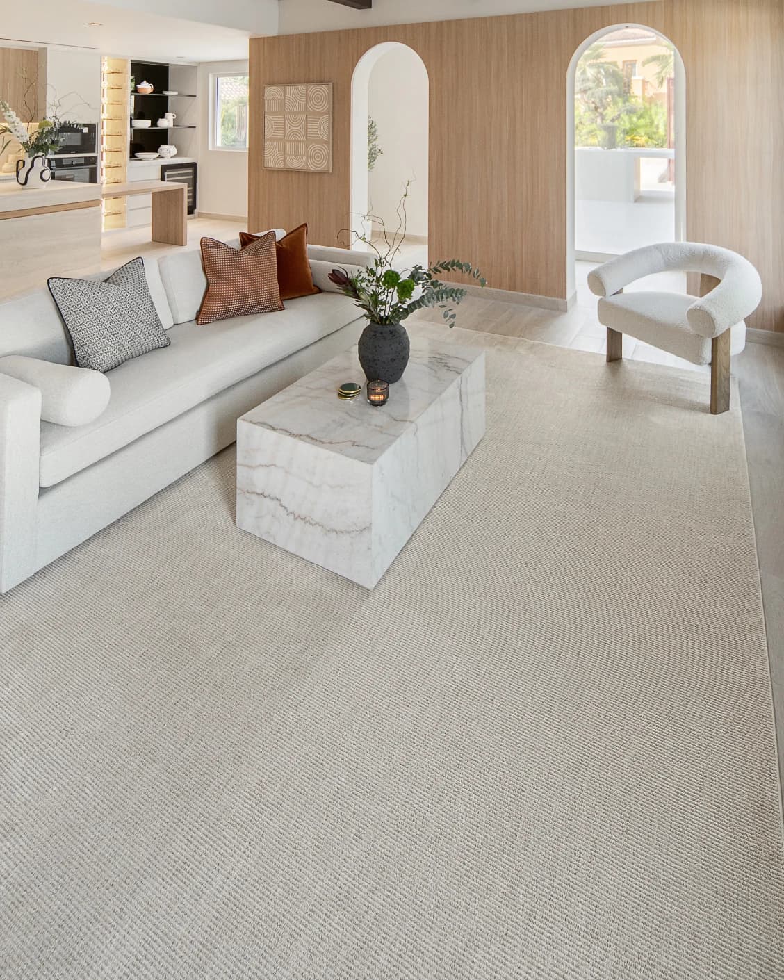 Rik Sandy carpet in beige, shown in a product right view as image 12