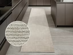 Rik Sandy Runners carpet in beige, shown in a lifestyle front view