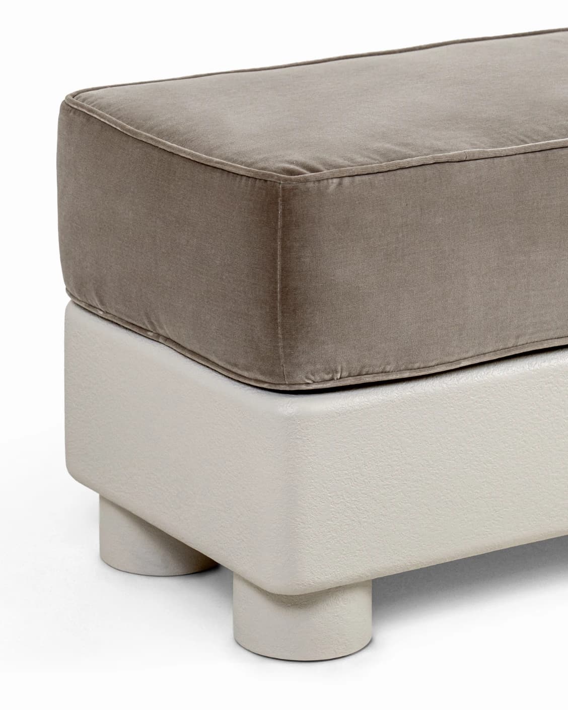 Rina bench in warm taupe, ivory and taupe, shown in a product left view as image 12