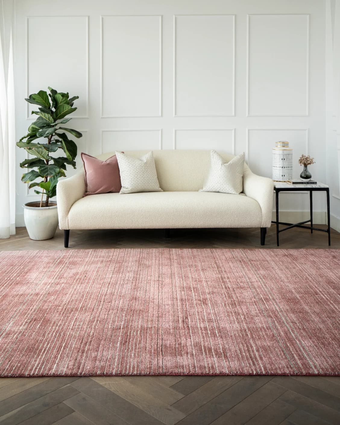 Rita Rosso II carpet in red, shown in a lifestyle front view as image 5