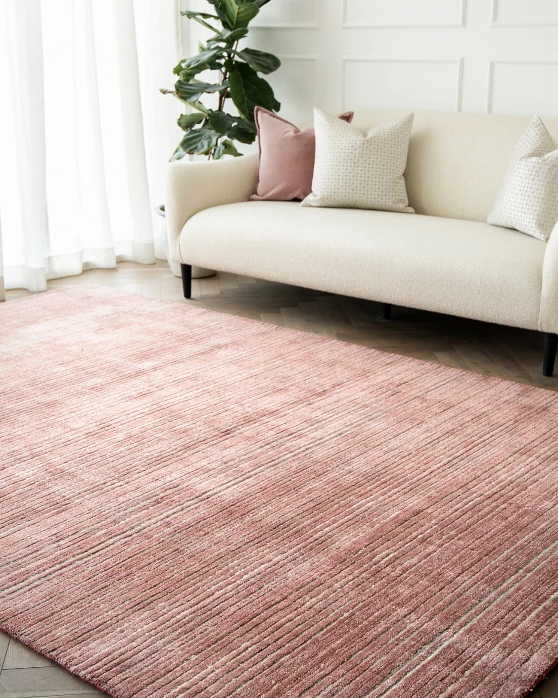 Rita Rosso II carpet in red, shown in a lifestyle right view as image 8