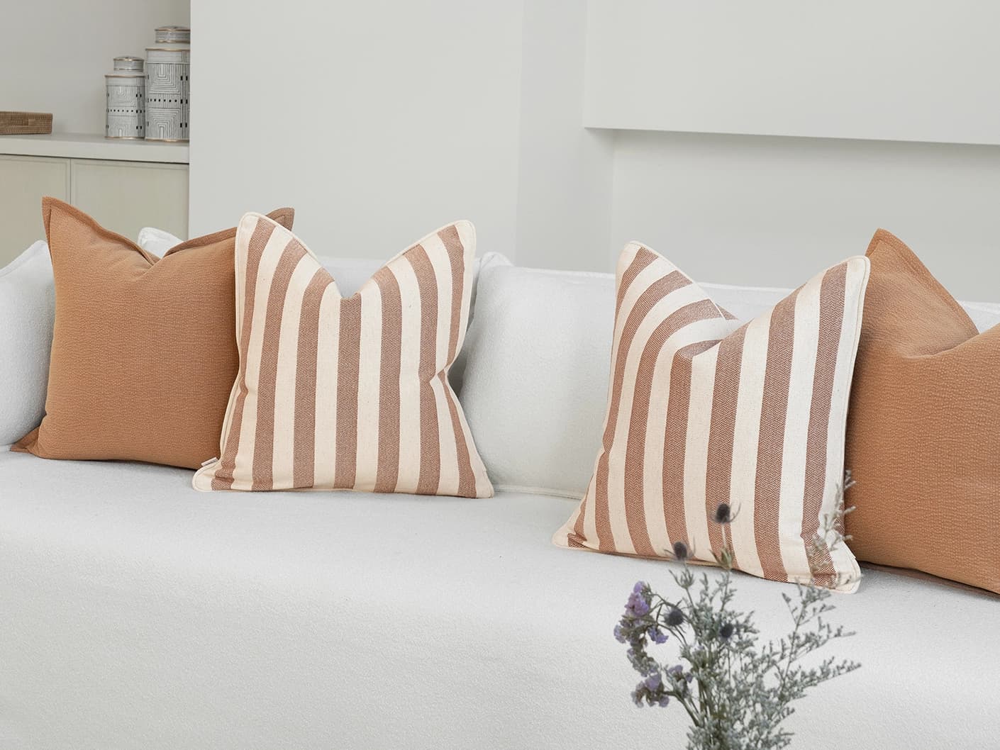 Riza Bundle bundle cushions, shown in a lifestyle front view