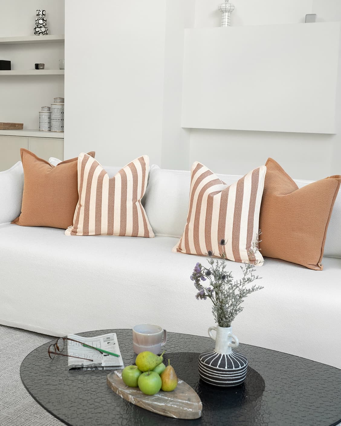 Riza Bundle cushion, shown in a lifestyle front view as image video image