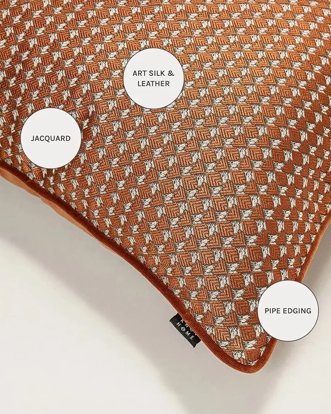 Rory Caravaggio cushions in orange, shown in a product close-up as image 11