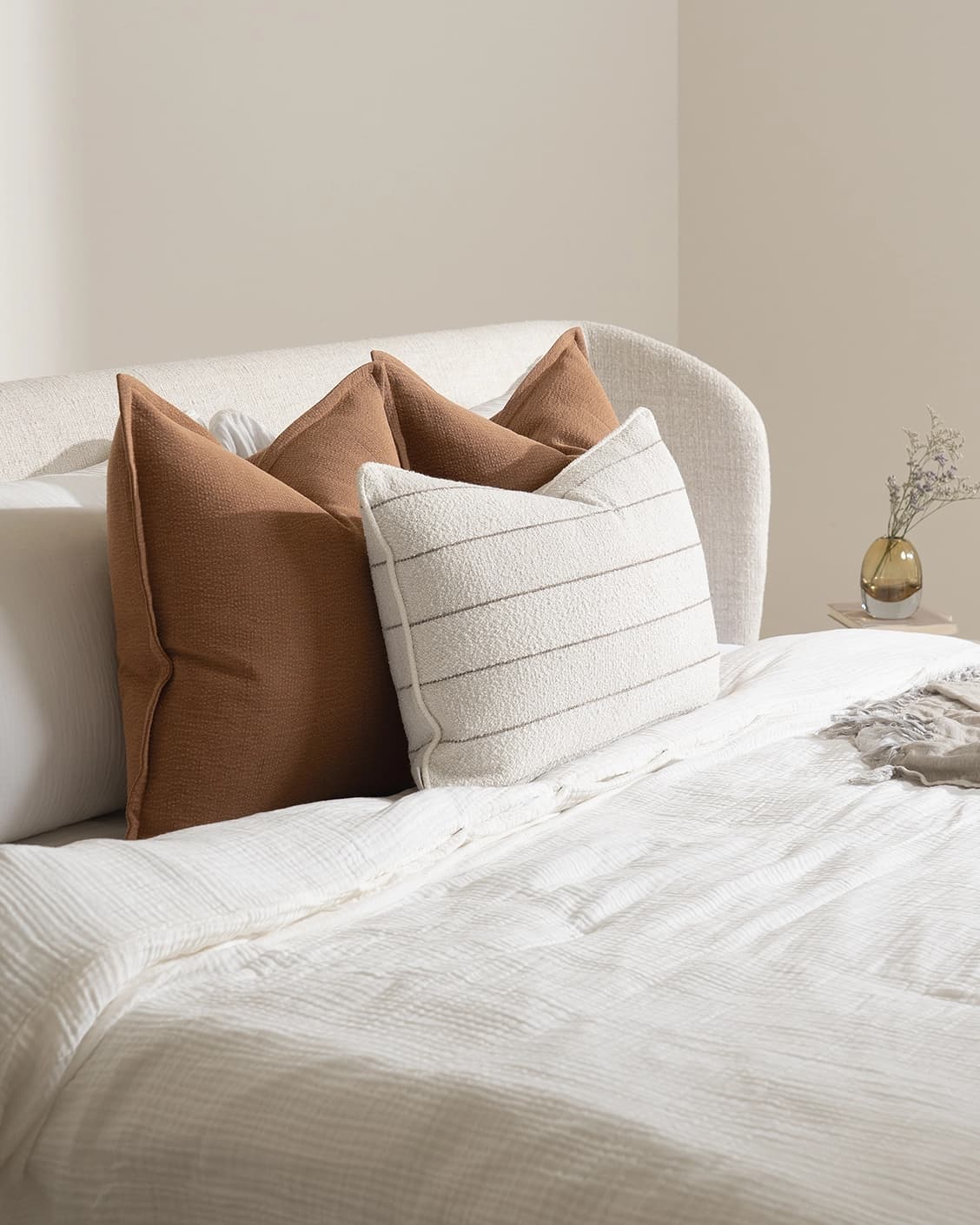 Rosh Bundle bundle - indoor in rust and ivory, shown in a lifestyle left view as image 3