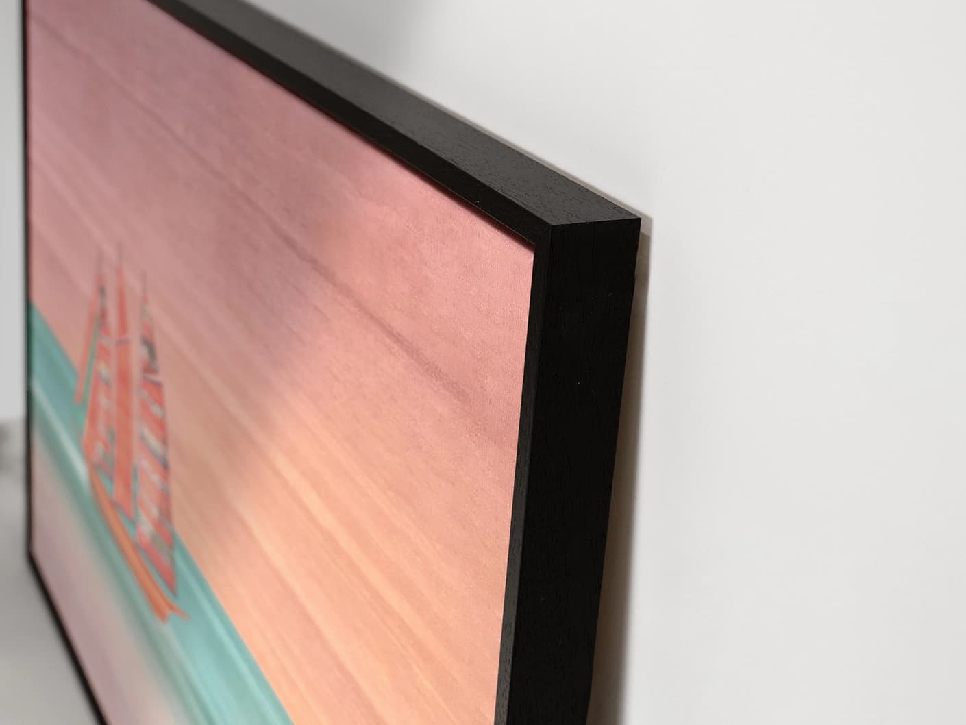 Sails canvas in pink, shown in a lifestyle close-up as image 1