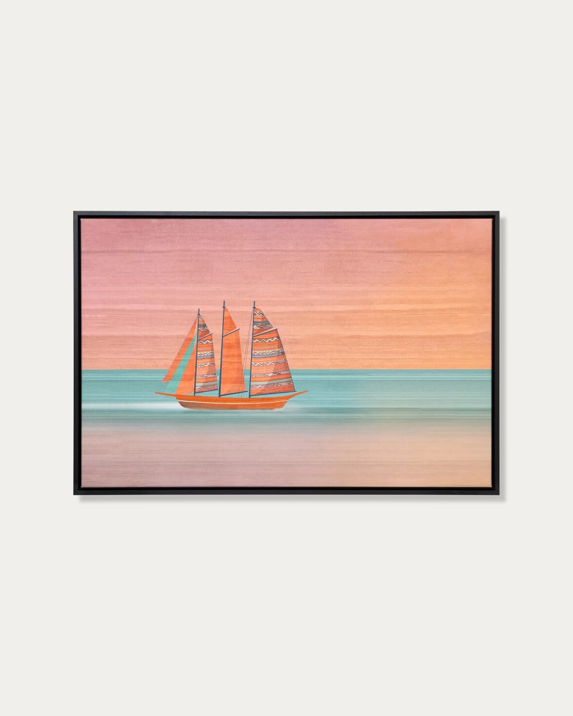 Sails canvas in pink, shown in a lifestyle front view as image 1