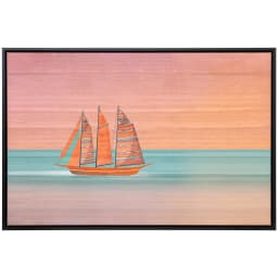 Sails canvas in pink, shown in a lifestyle front view as image 1