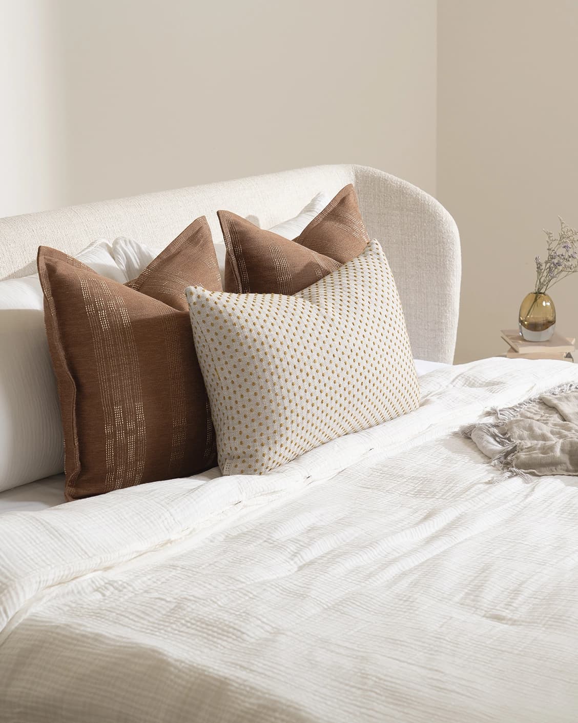 Sam Bundle bundle - indoor in brown, orange and beige, shown in a lifestyle left view as image 3