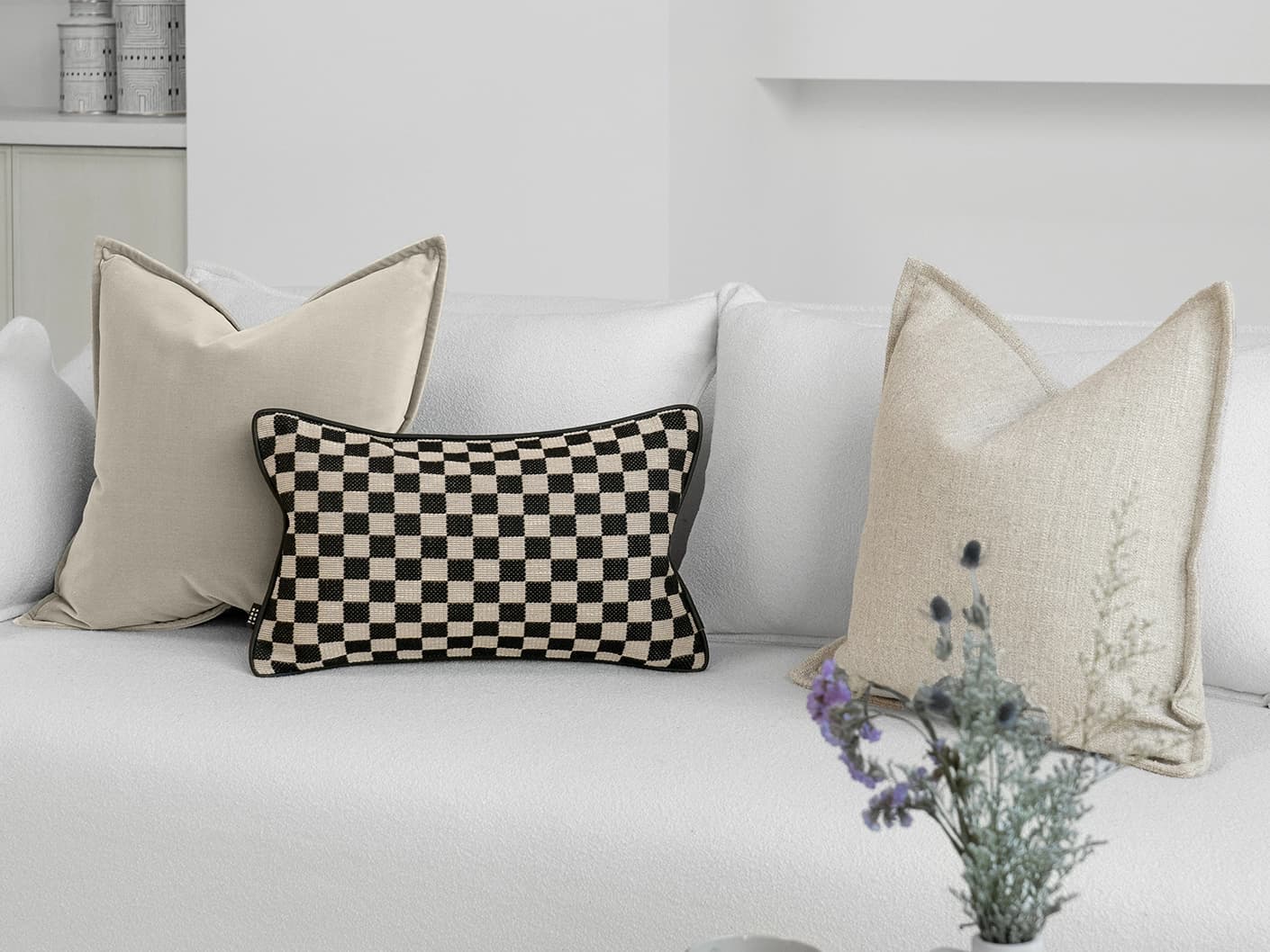 Sana Bundle bundle cushions, shown in a lifestyle front view