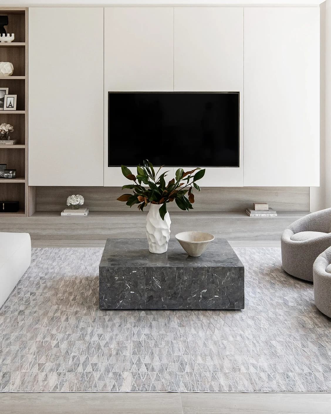 Savanna Sky carpet in blue, beige and grey, shown in a lifestyle front view as image 4