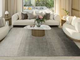 Scarlette Ashton carpet in grey, shown in a lifestyle front view