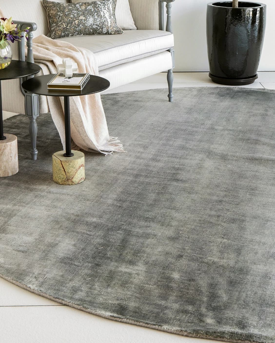 Scarlette Ashton carpet in grey, shown in a lifestyle front view as image 4