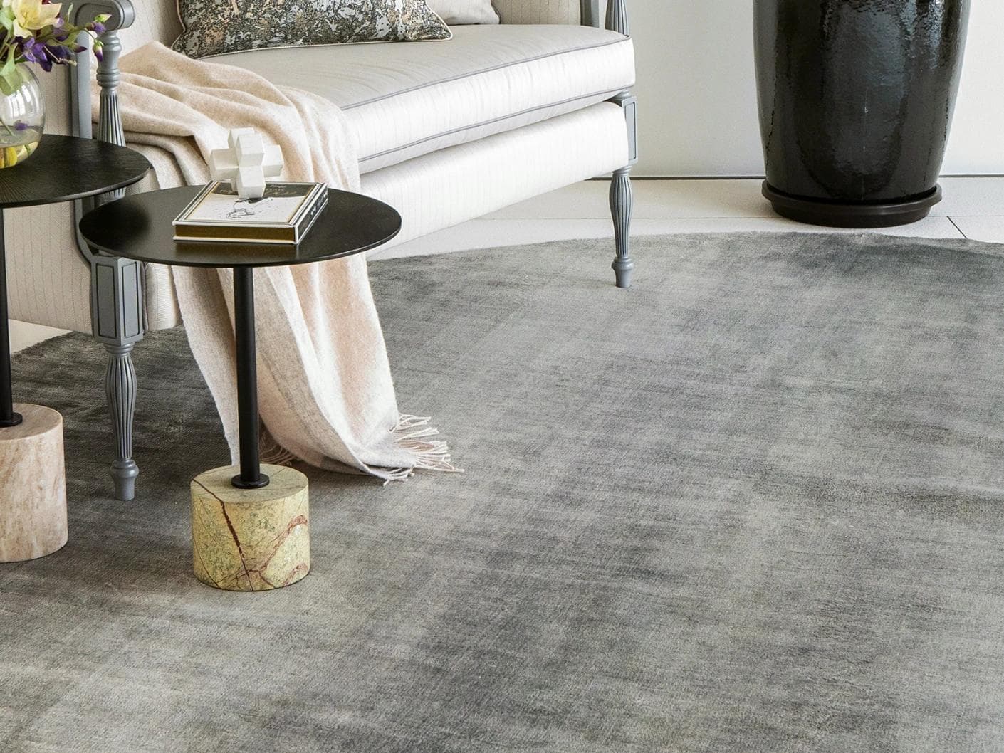 Scarlette Ashton carpet in grey, shown in a lifestyle front view as image 4