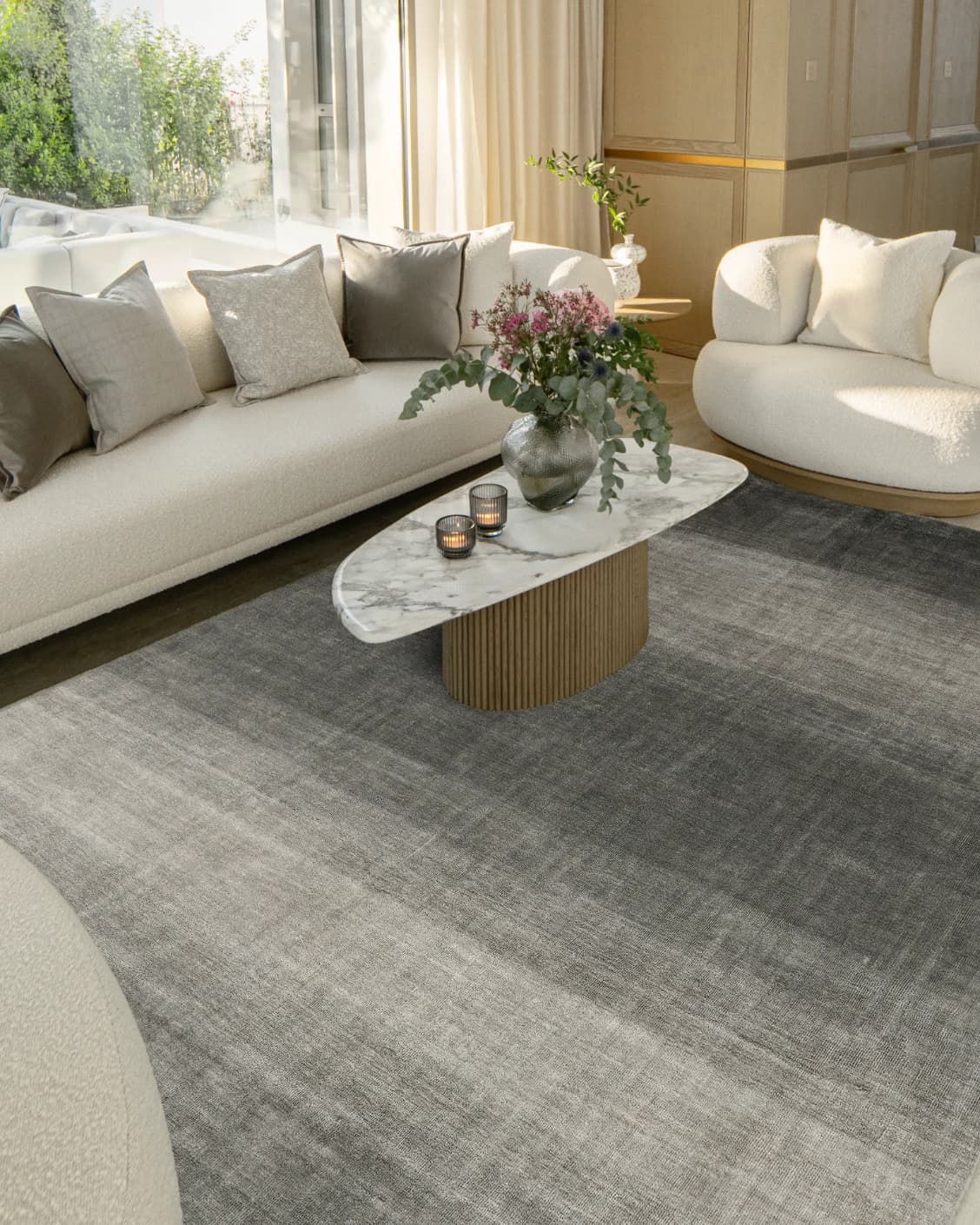 Scarlette Ashton carpet in grey, shown in a lifestyle left view as image 6