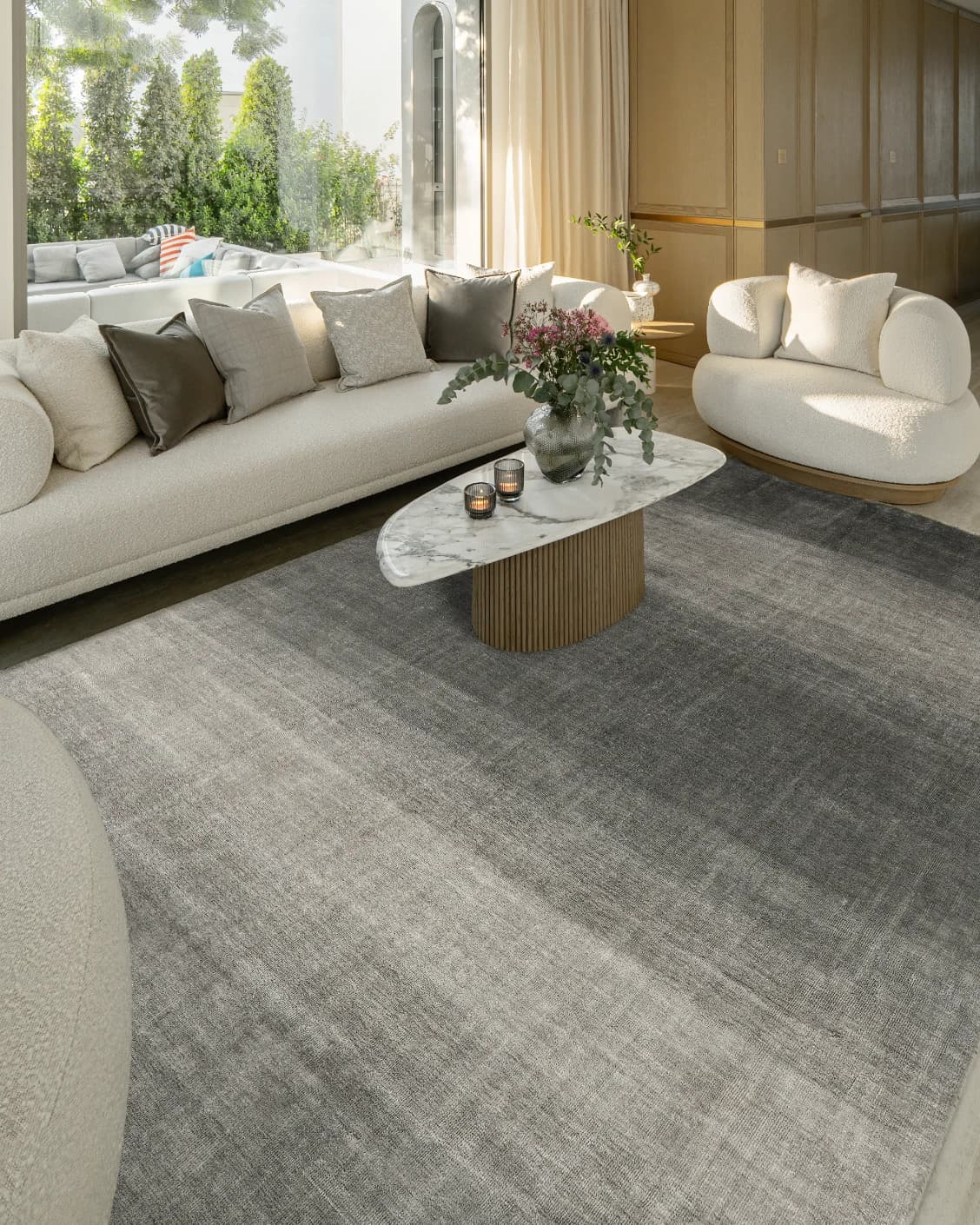 Scarlette Ashton carpet in grey, shown in a lifestyle left view as image 7