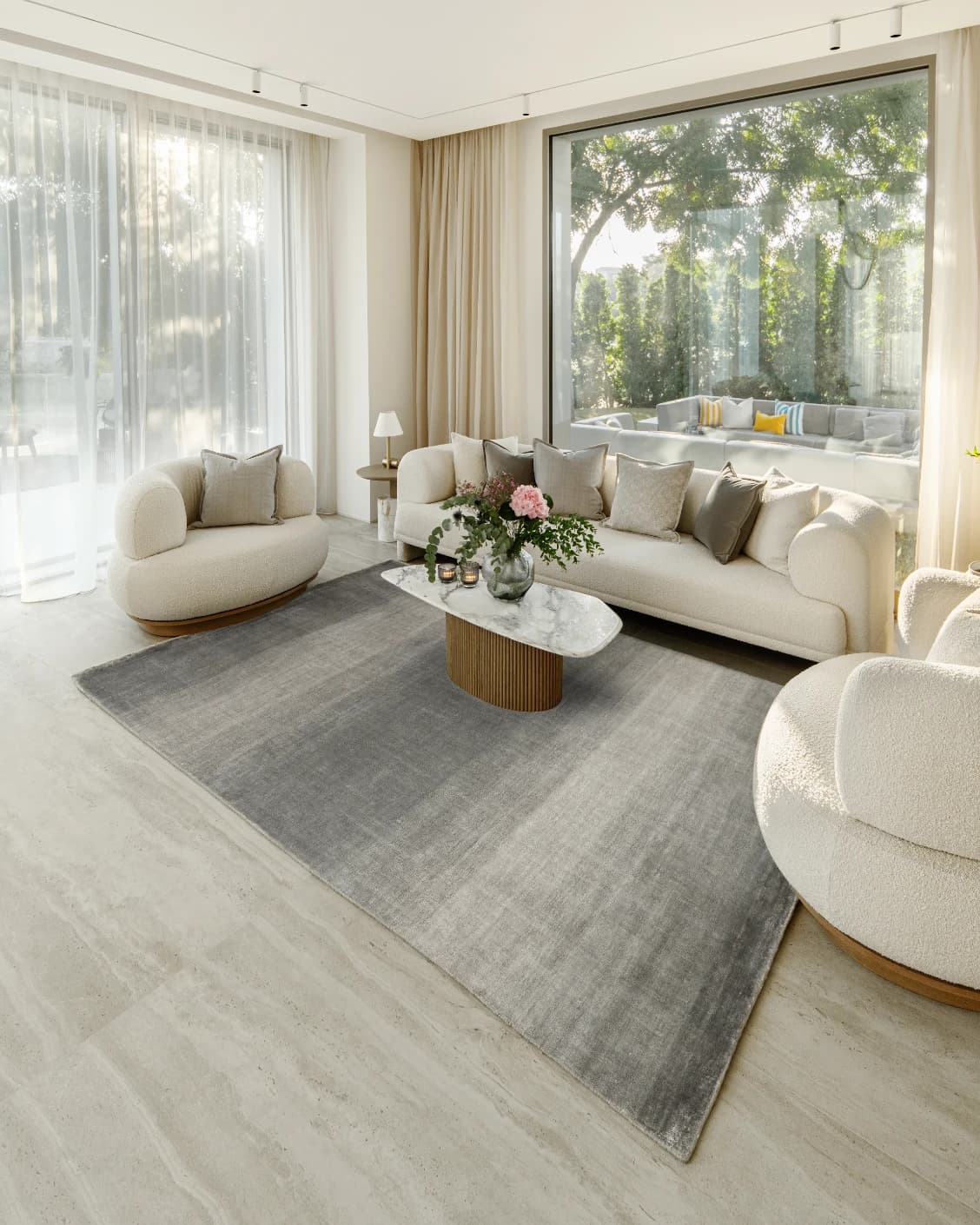 Scarlette Ashton carpet in grey, shown in a lifestyle right view as image 8