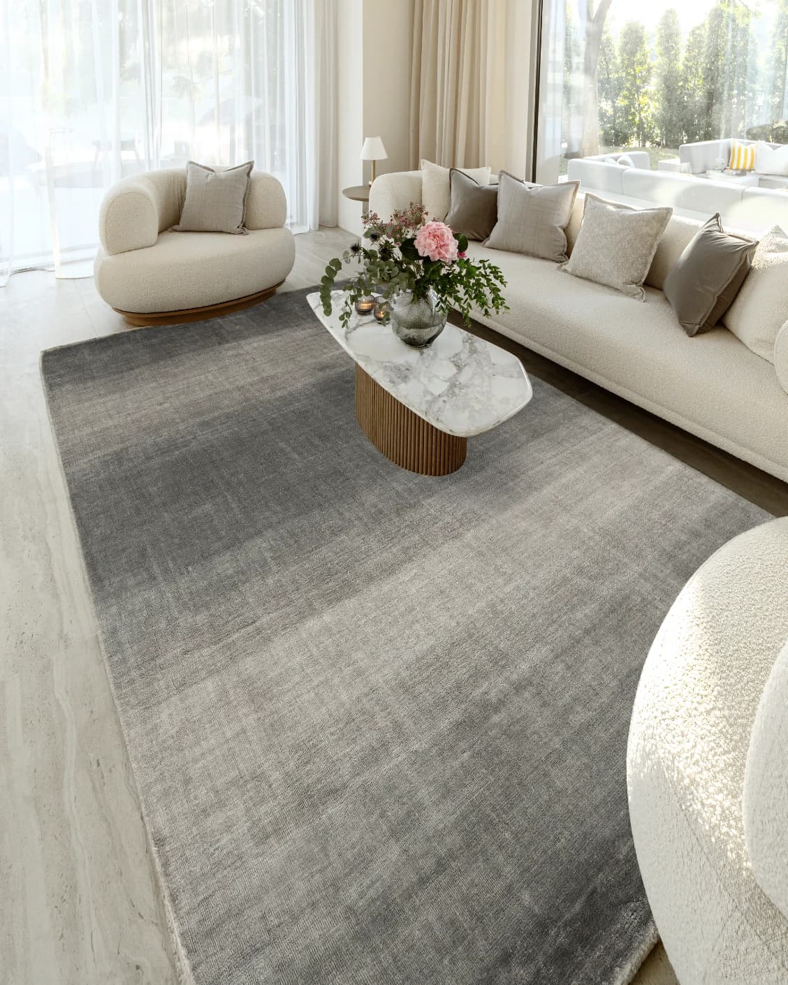 Scarlette Ashton carpet in grey, shown in a lifestyle right view as image 9