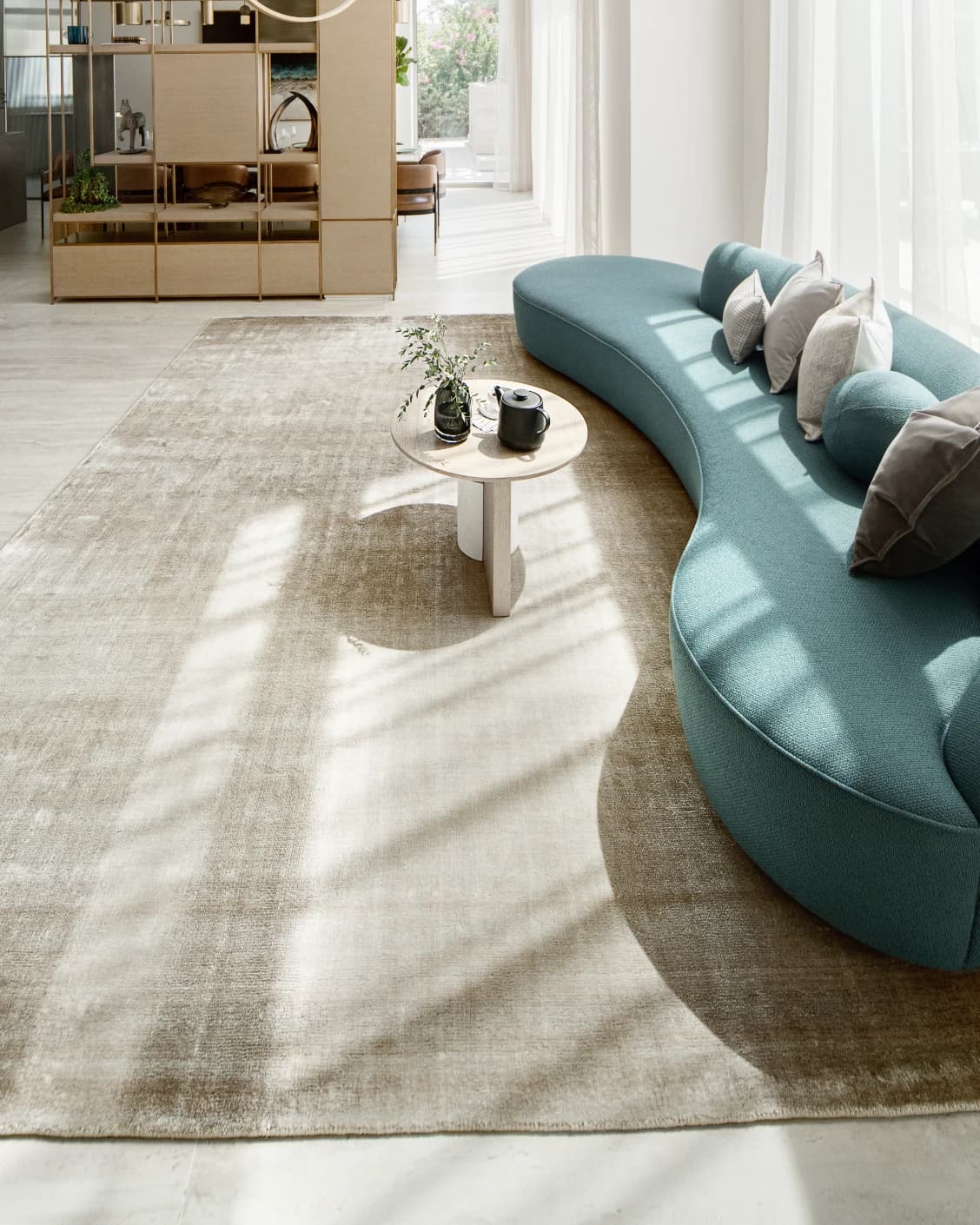 Scarlette Dune carpet in beige and brown, shown in a lifestyle front view as image 6
