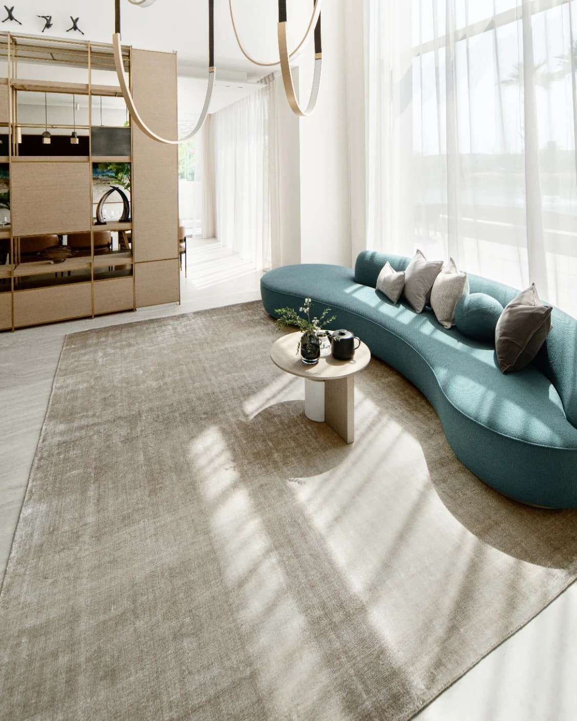 Scarlette Dune carpet in beige and brown, shown in a lifestyle right view as image 7