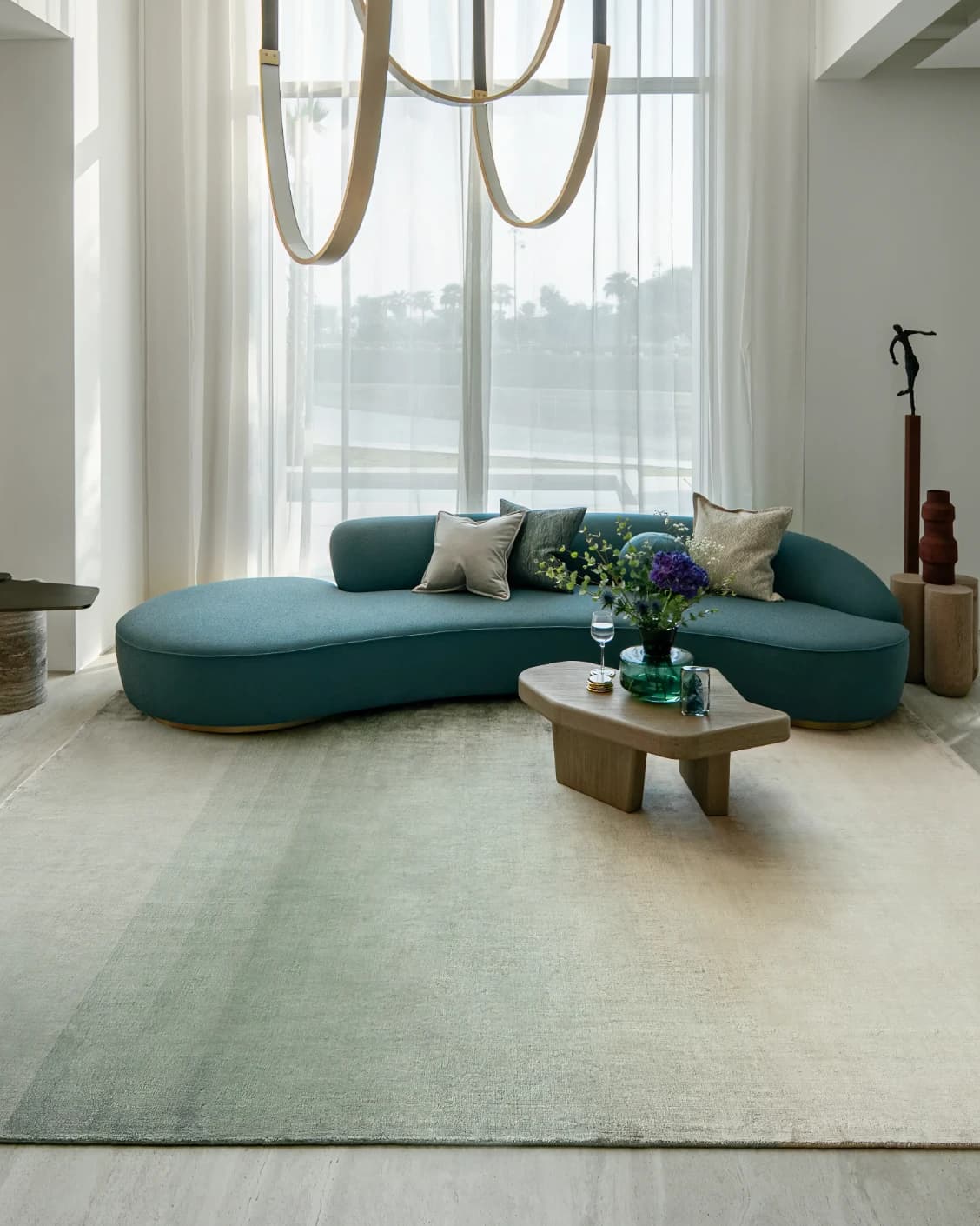 Scarlette Sage carpet in beige and green, shown in a lifestyle front view as image 6