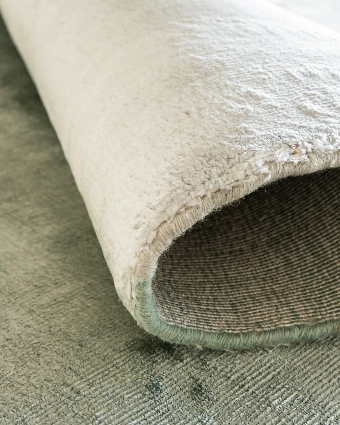 Scarlette Sage carpet in beige and green, shown in a product close-up as image 10