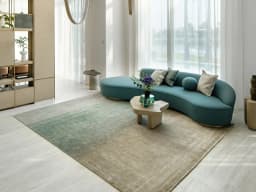 Scarlette Sage carpet in beige and green, shown in a lifestyle front view