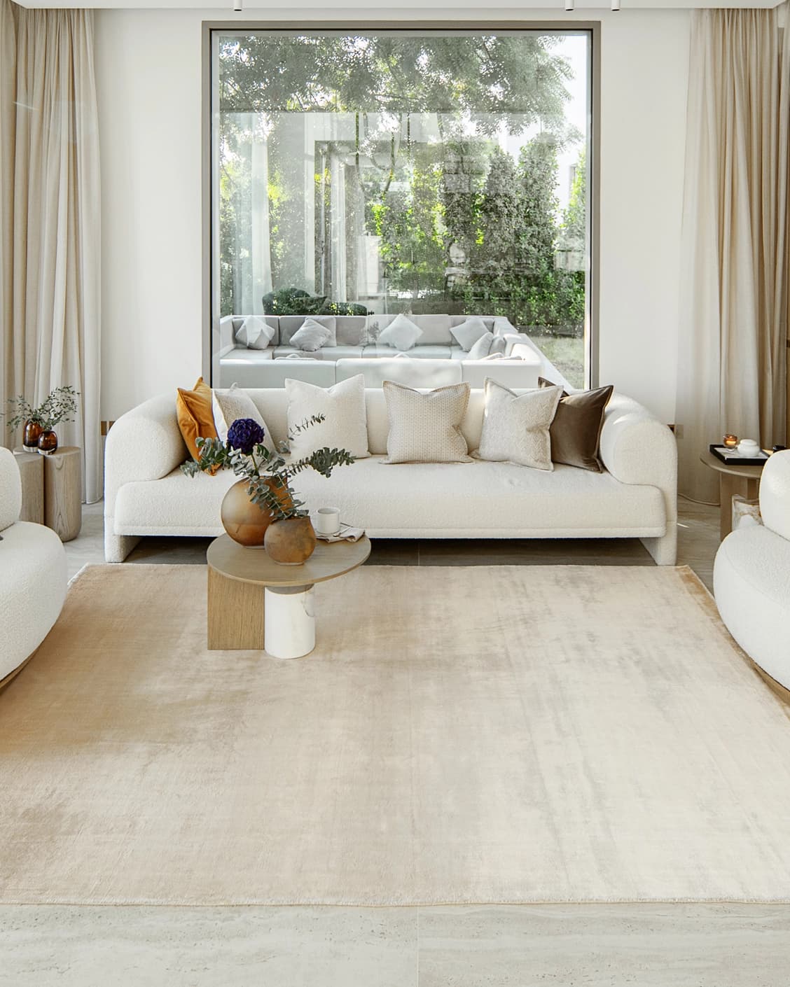 Scarlette Sandy carpet in beige and gold, shown in a lifestyle front view as image 4
